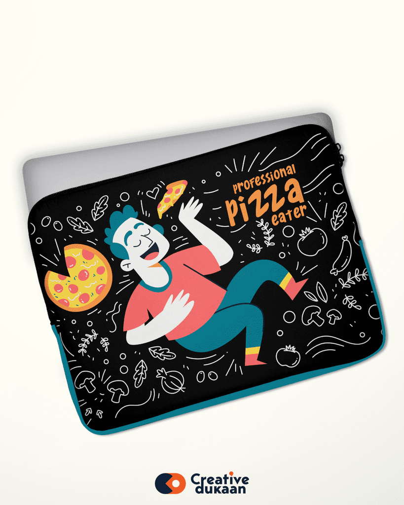 Cool and Quirky Laptop Sleeves "Pizza Lover" - Creative Dukaan
