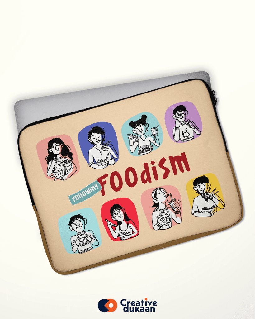 Quirky Laptop Sleeve - Following Foodism - Creative Dukaan