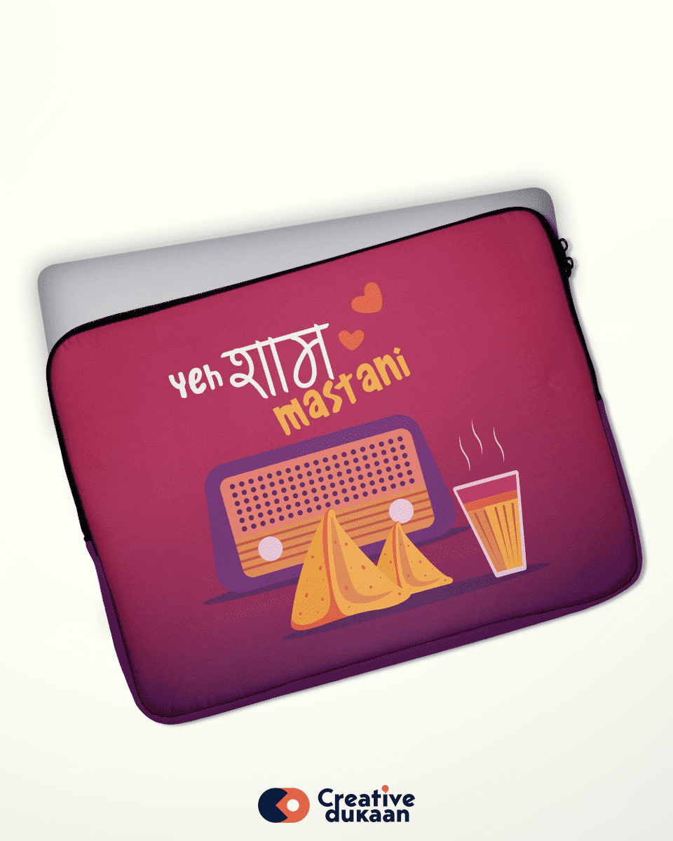 Cool Laptop Sleeves with Tagline "Yeh Shaam Mastani" Creative Dukaan