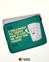 Quirky Green Laptop Sleeves with Tagline 