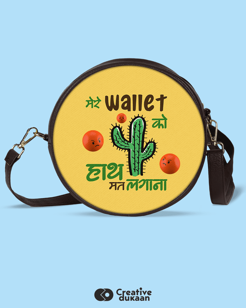Don't Touch my Wallet Sling Bag - Creative Dukaan