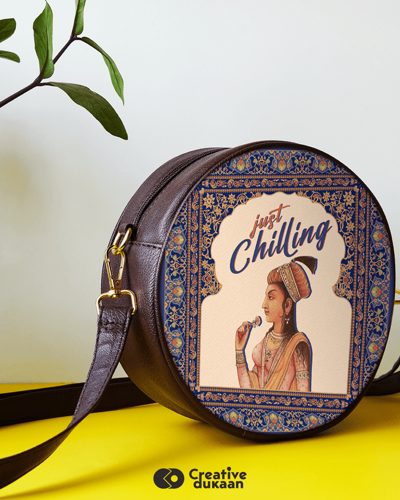 Mughal Hand Painted Flap crossbody sling Bag for women