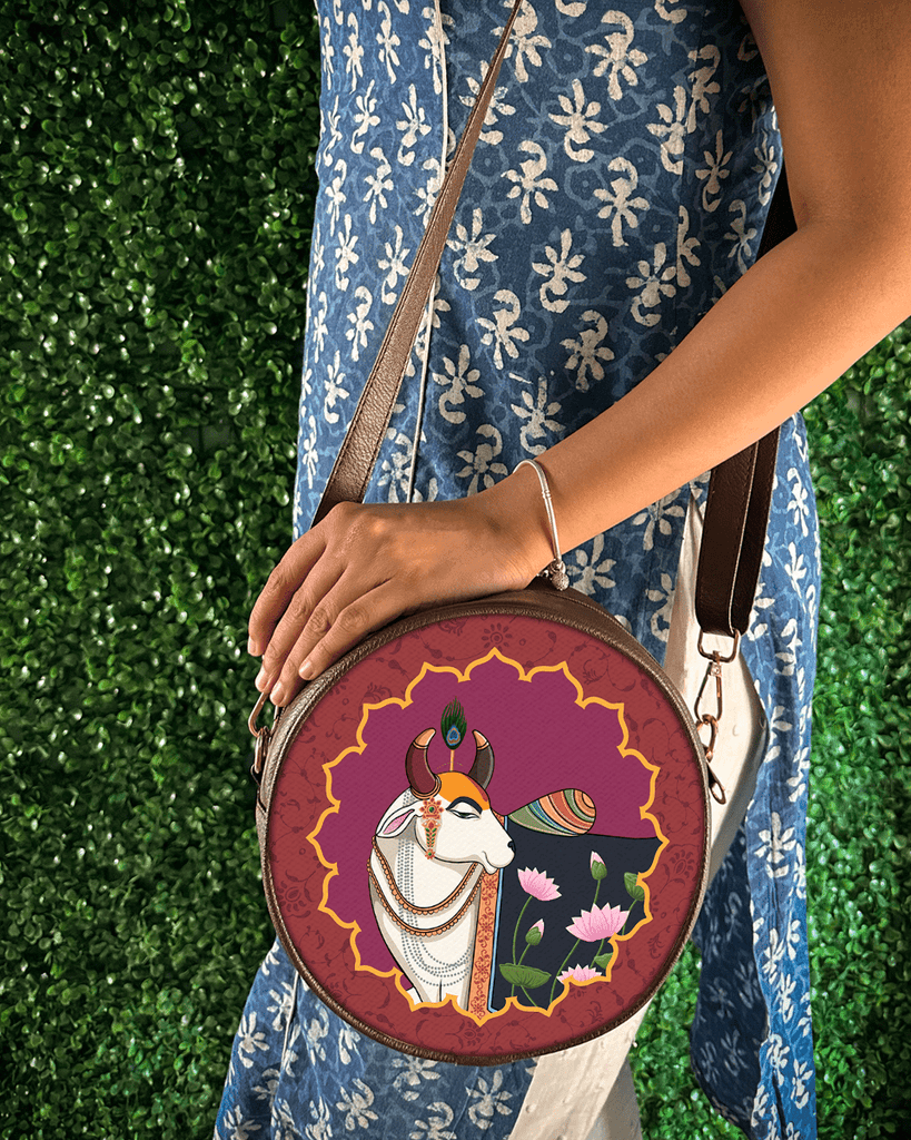 Round native sling sales bag