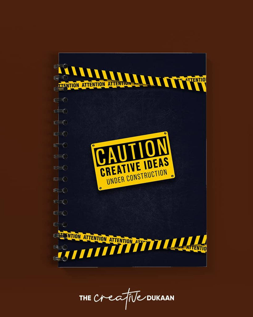Caution - Creative Ideas Under Construction - A5 Notebook - Creative Dukaan