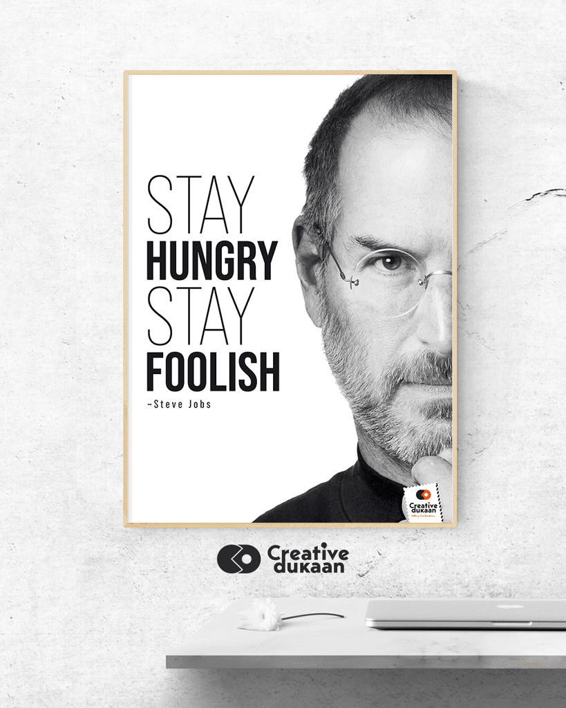 Motivational Wall Poster - Quote by Steve Jobs - Creative Dukaan