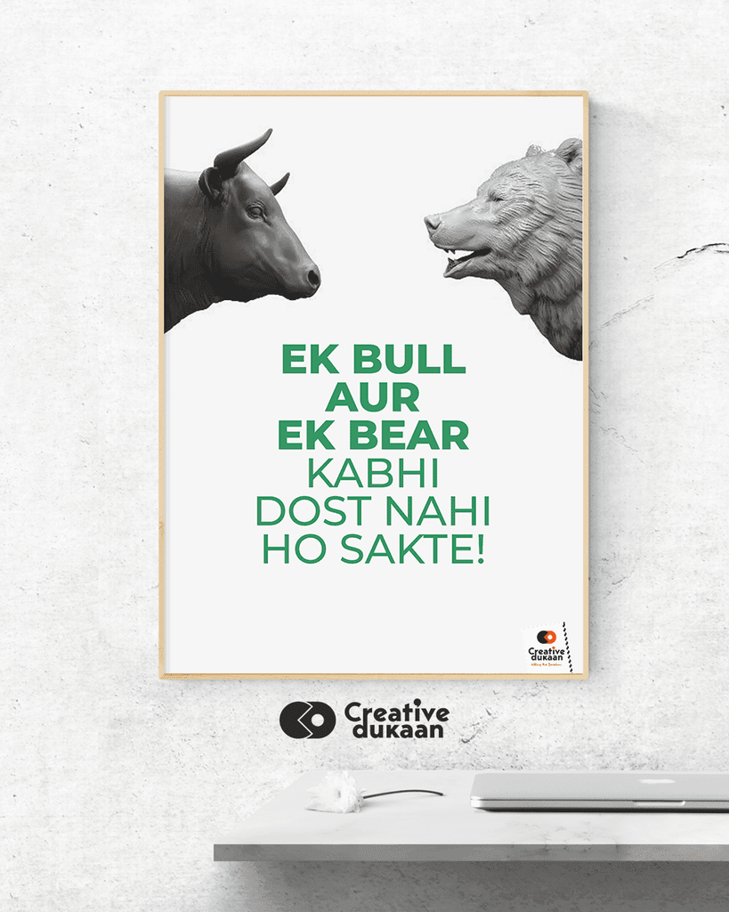 Bull and Bear Creative Wall Poster - Creative Dukaan