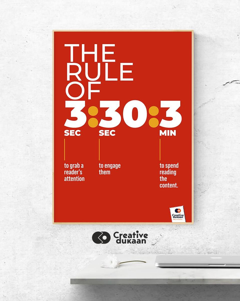 "Rule for 3:30:3" Wall Poster - Creative Dukaan