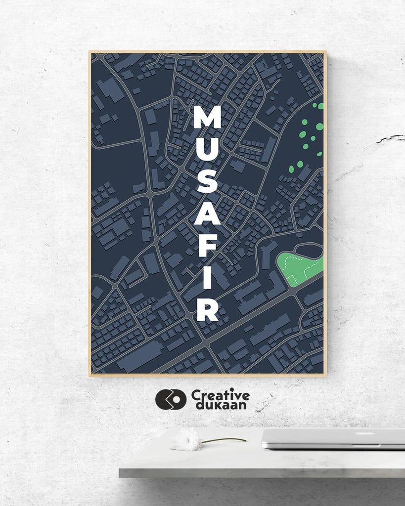 Musafir - Cool Travel Poster for Wall - Creative Dukaan