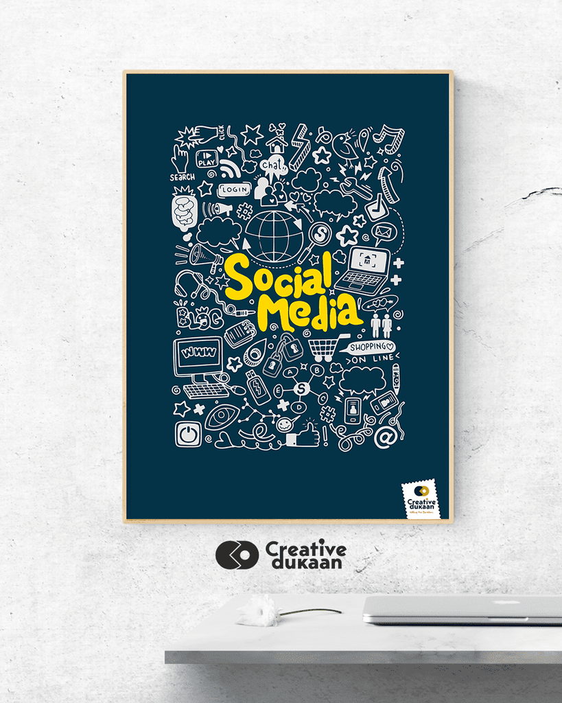 Social Media Doodle Creative Wall Poster - Creative Dukaan