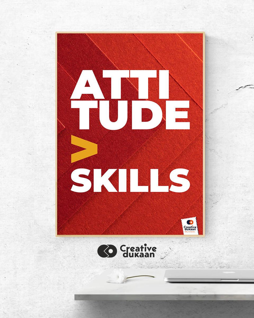 Attitude is more than a Skill Wall Poster - Creative Dukaan