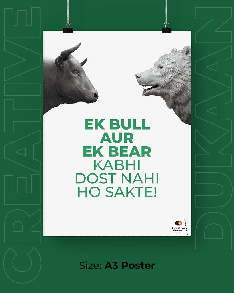 Bull and Bear Creative Wall Poster- Creative Dukaan