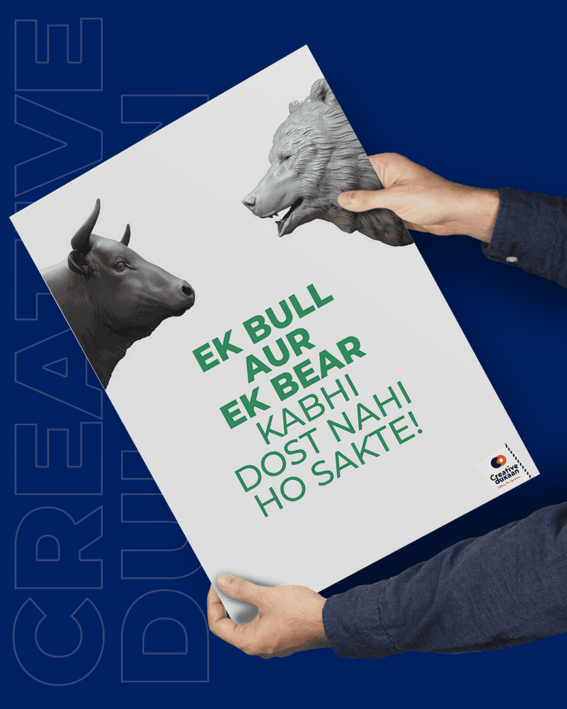 Bull and Bear Creative Wall Poster- Creative Dukaan