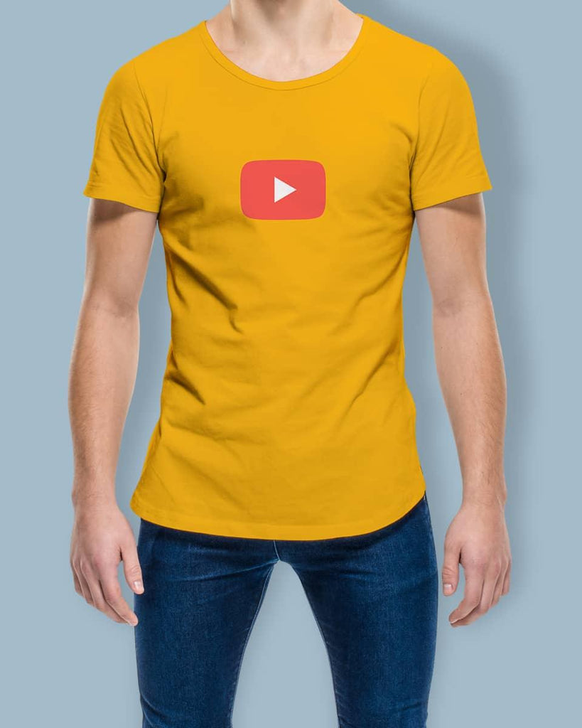 Youtube Play - Half Sleeve T-shirt - Creative Dukaan